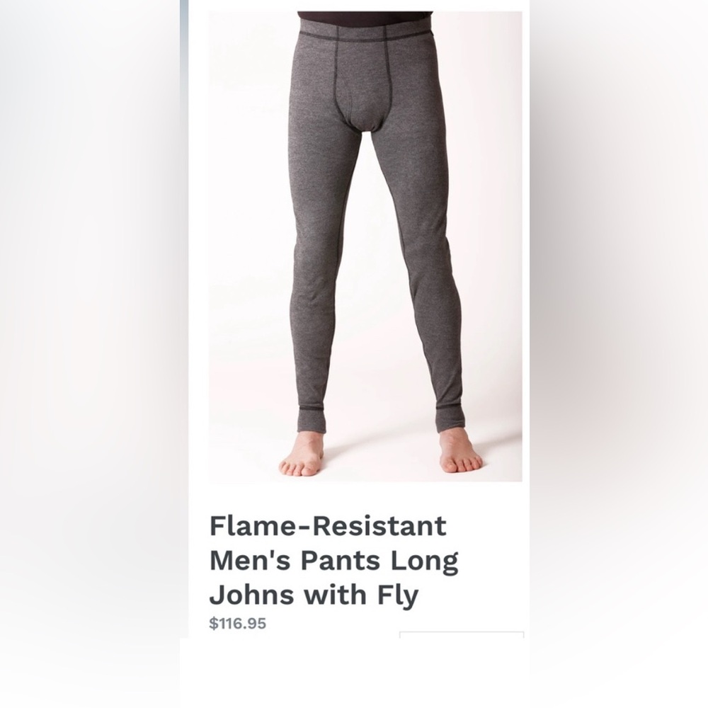 100% wool flame resistant long underwear